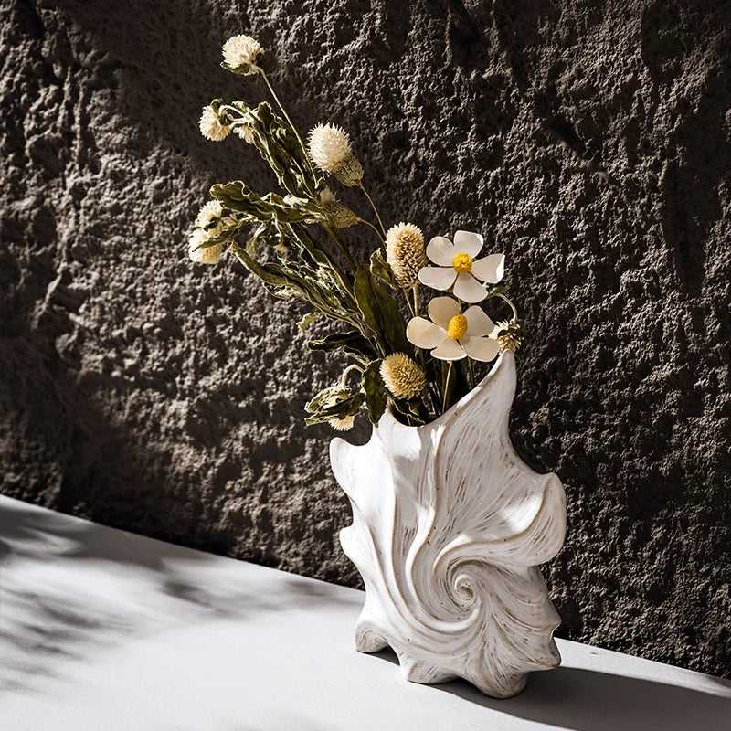Ceramic Conch Vase Modern Decor
