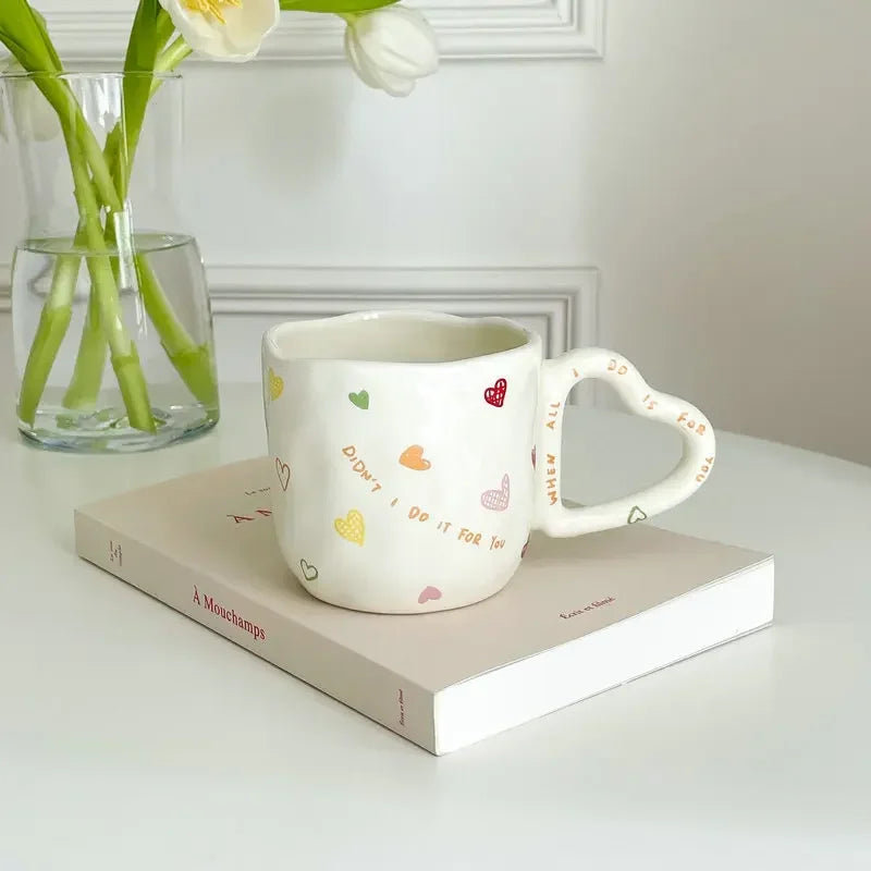 Hand-Painted Floral 350ml Ceramic Coffee mug