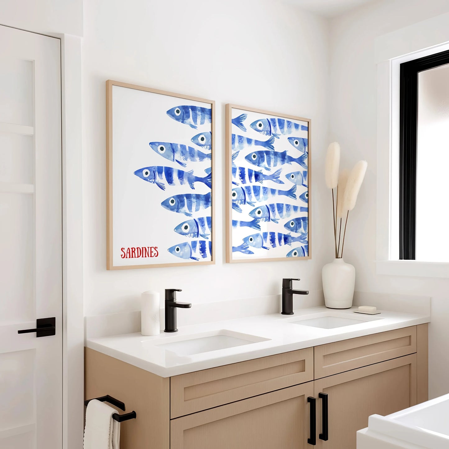 Blue Sardine Canvas Poster