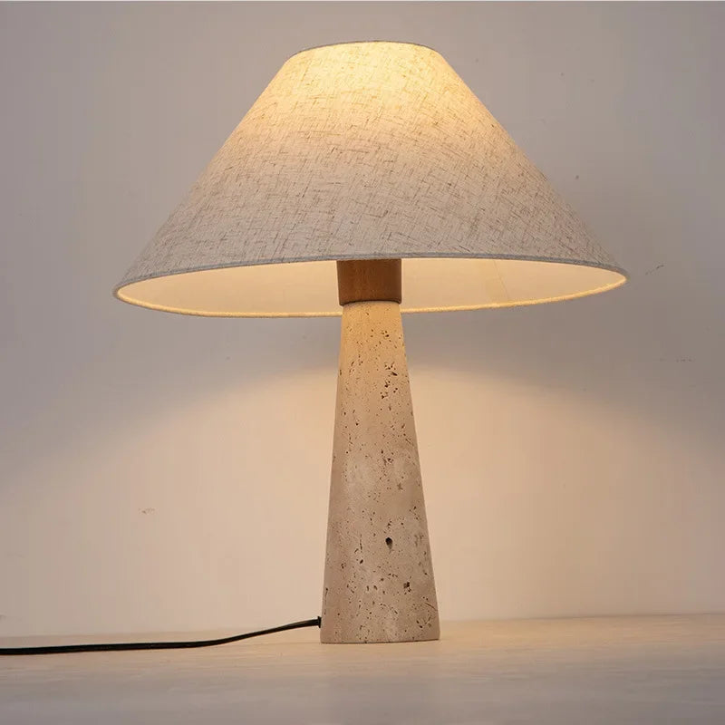 Travertine Fabric Art Table Lamp