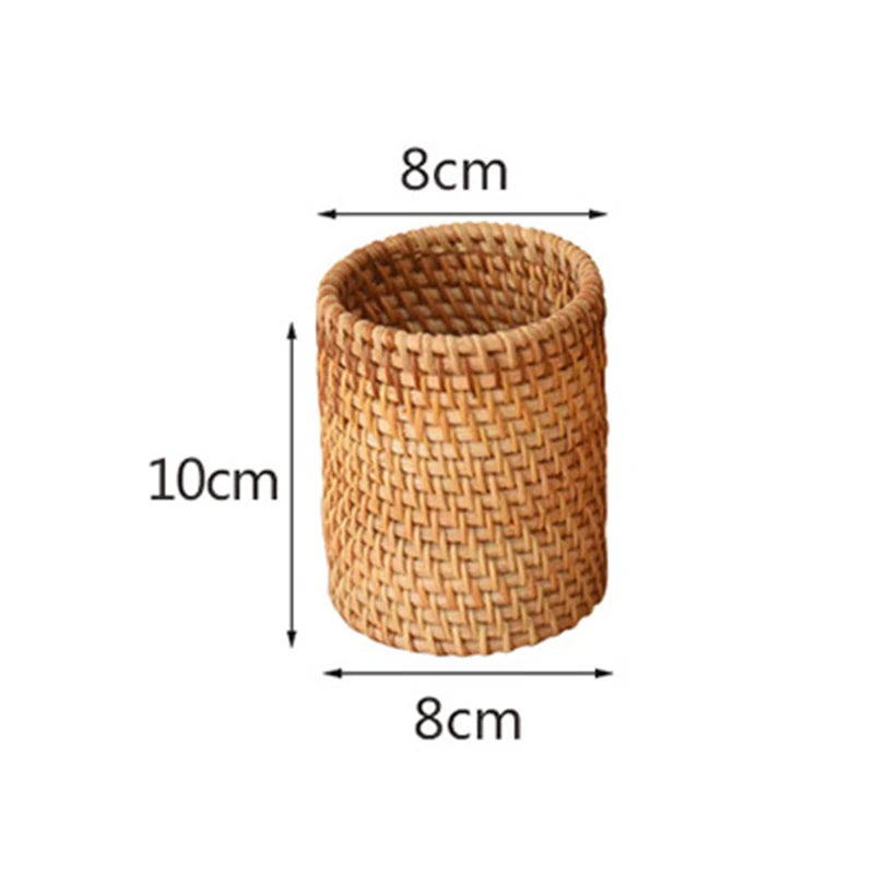 Handmade Woven Rattan Pen Holder