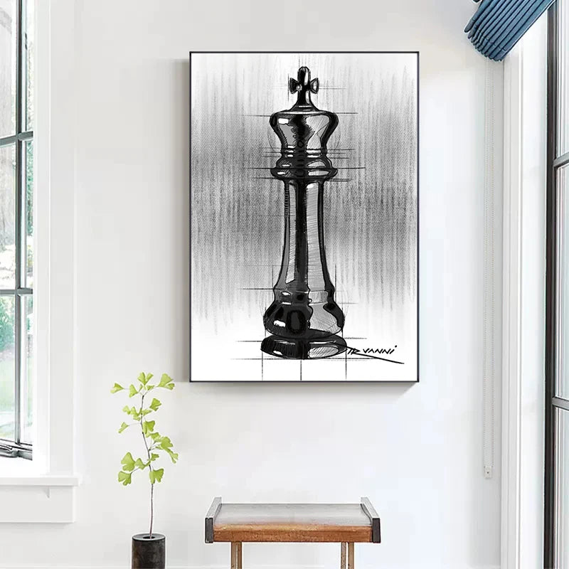 Modern Chess Canvas Wall Art