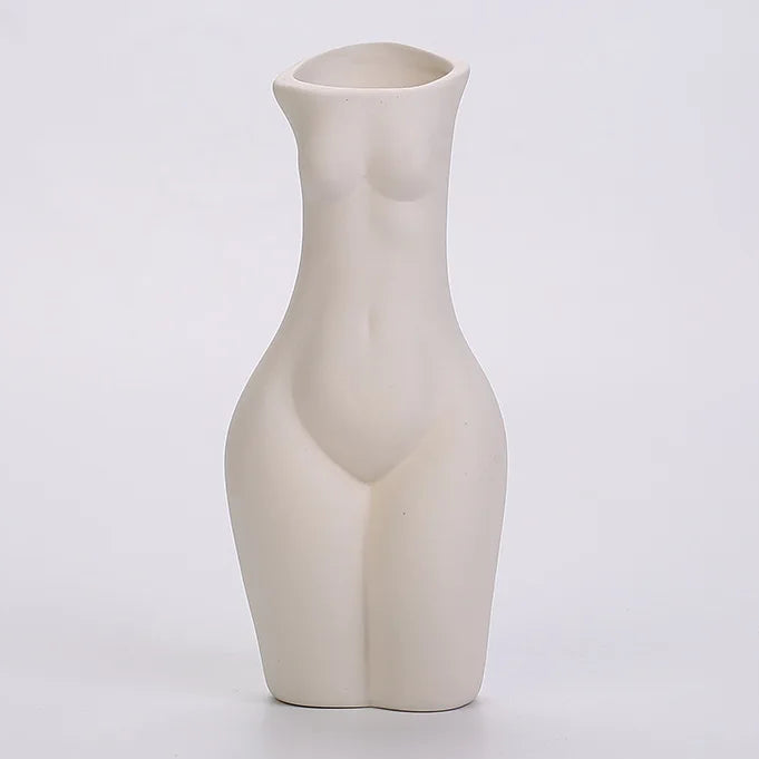 White Porcelain Ceramic Tabletop Vase