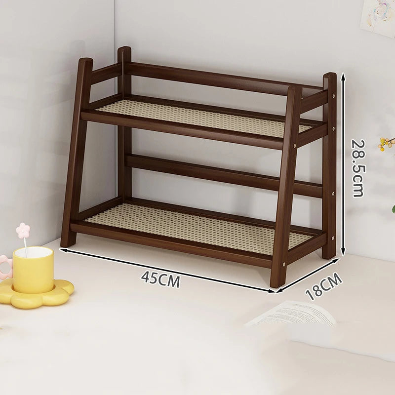 Bamboo Double Layer Organizer Rack