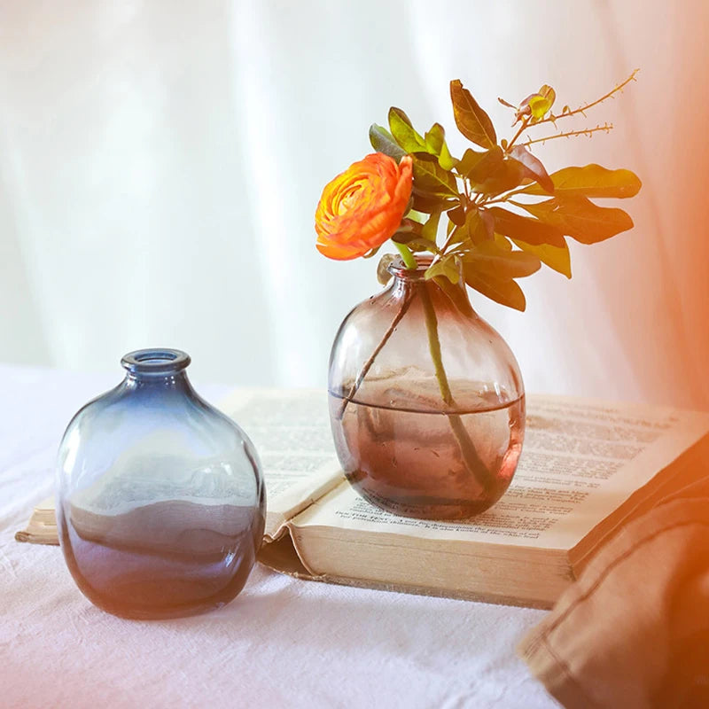 Brown Retro Glass Flower Vase