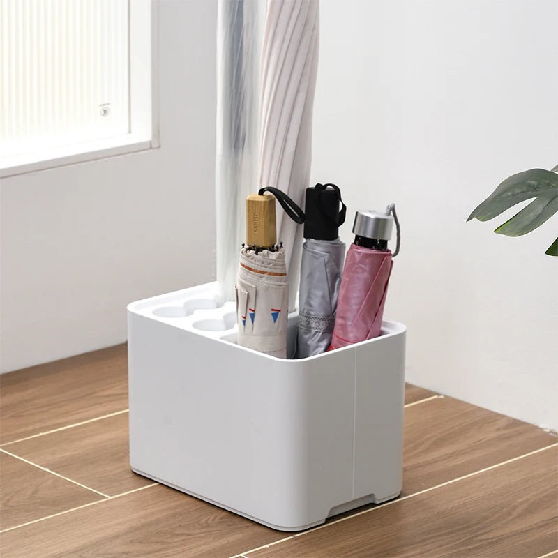Corner Space Saving Umbrella Rack With Drip Tray Storage