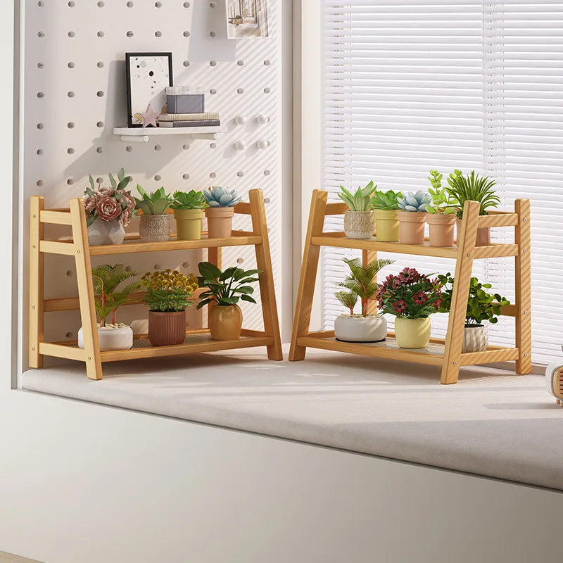 Bamboo Double Layer Organizer Rack