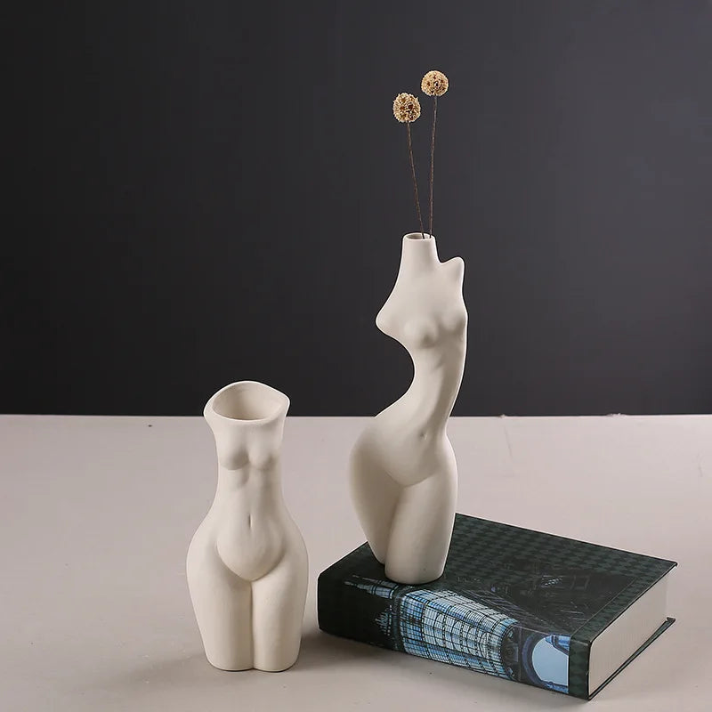 White Porcelain Ceramic Tabletop Vase