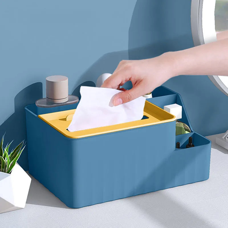 Desk Organizer With Tissue Box And Remote Holder