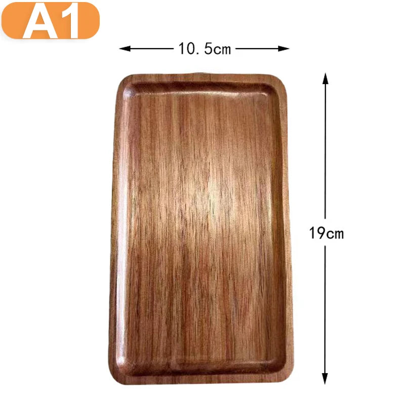 Wooden Round Rectangle Food Tray