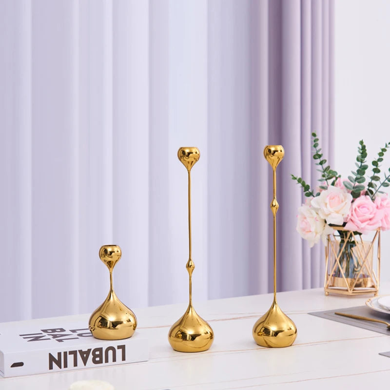 Silver Metal Candle Holder Decor