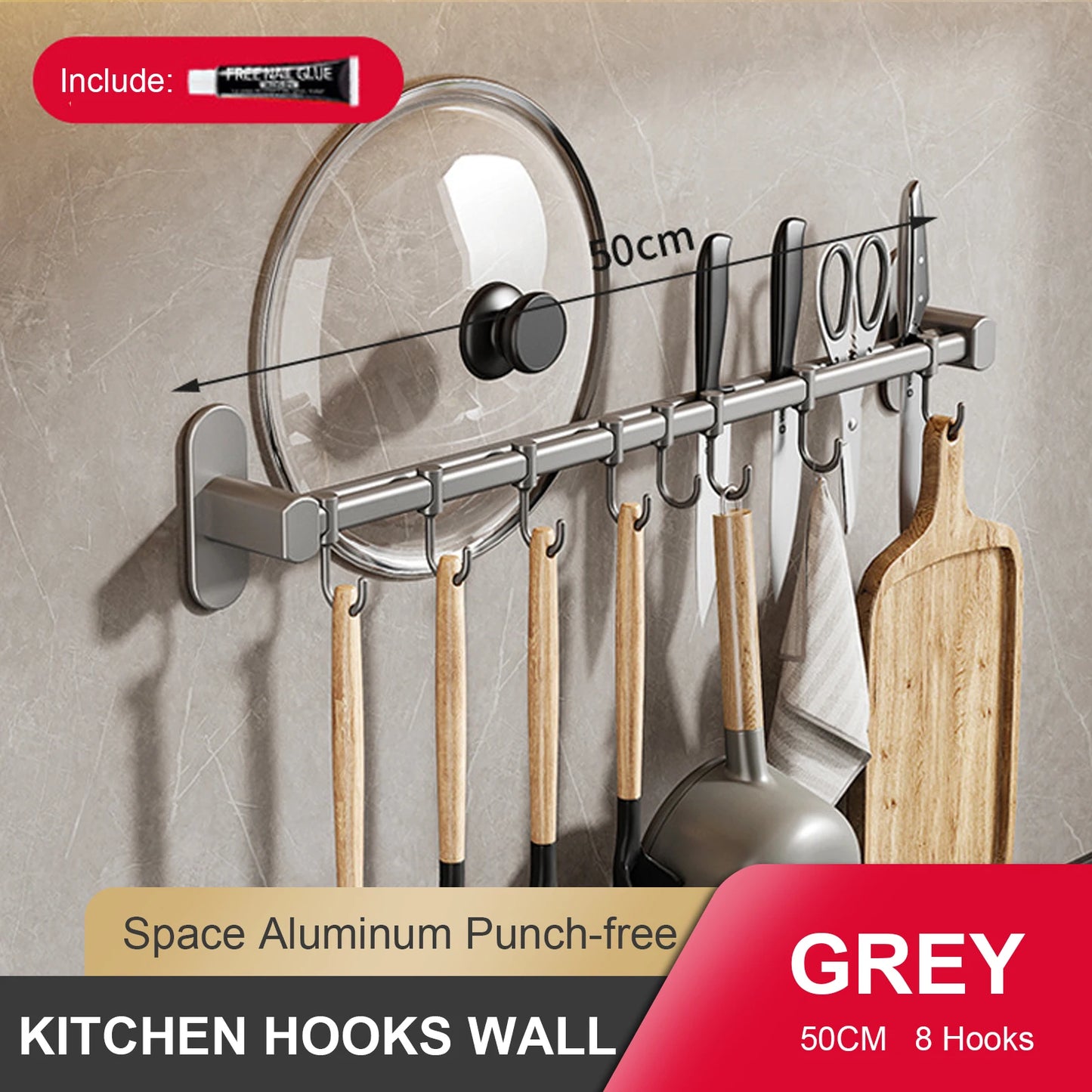 Wall Mounted Kitchen Hook Rack