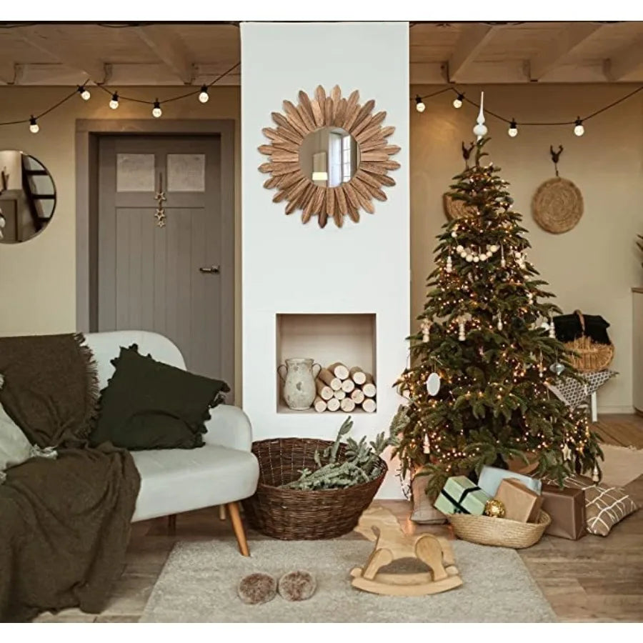 Rustic Wooden Farmhouse Wall Mirror