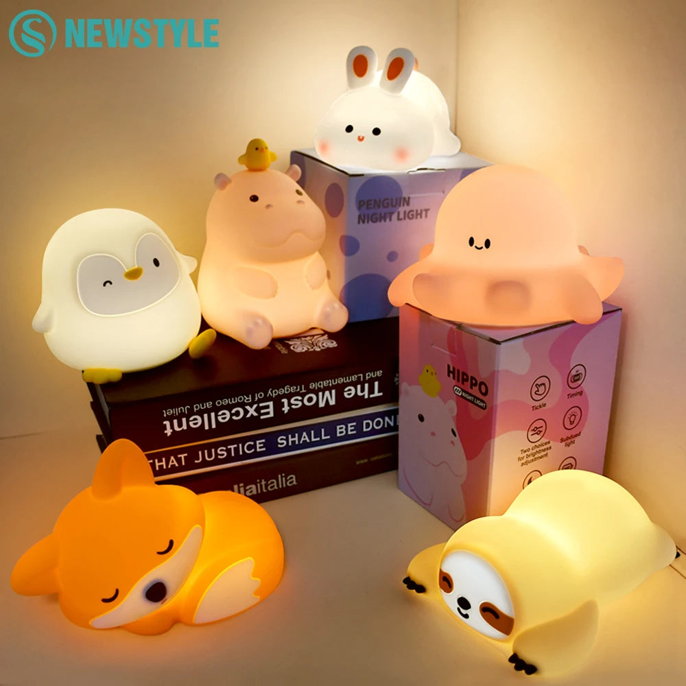 Silicone Night Light delivers a cute dimmable glow with a rechargeable 1200mAh battery for hours of cozy, safe nursery lighting—shop now for safer nights!!