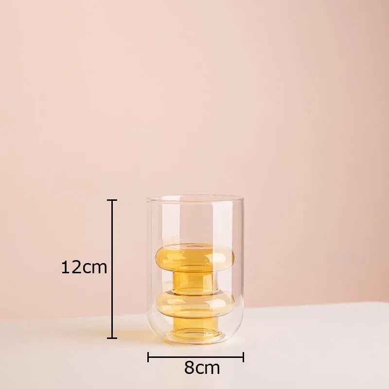 Multicolour Transparent Glass Vase
