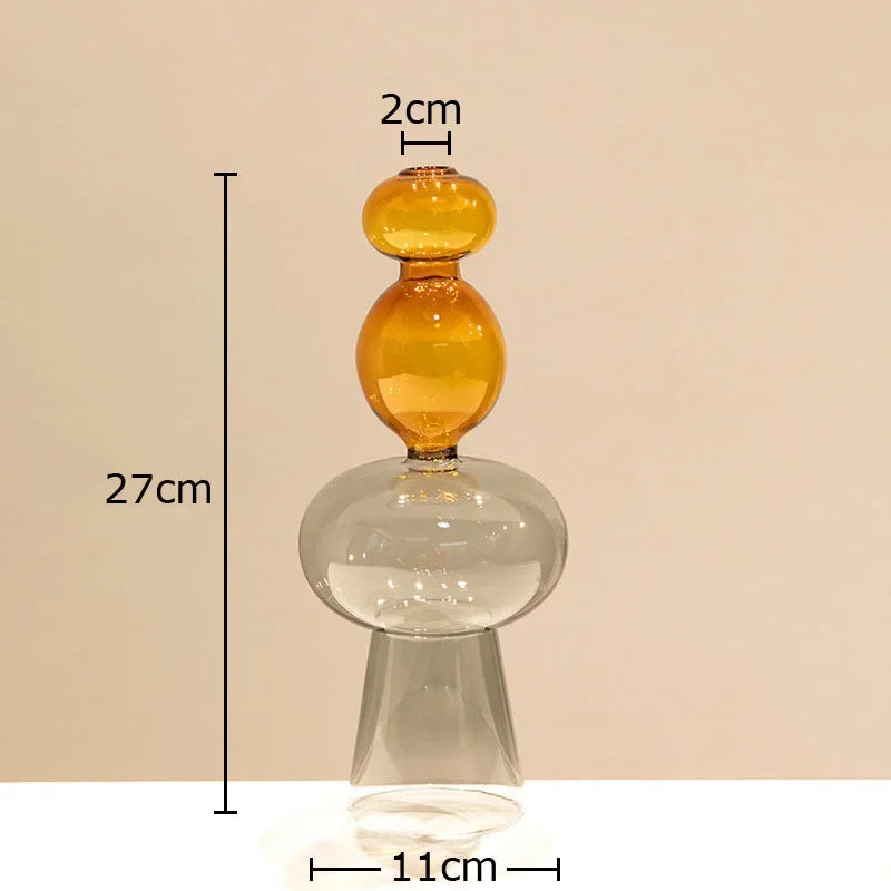 Multicolour Transparent Glass Vase