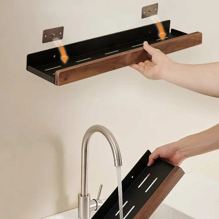 Wooden Wall-Mounted Kitchen Rack