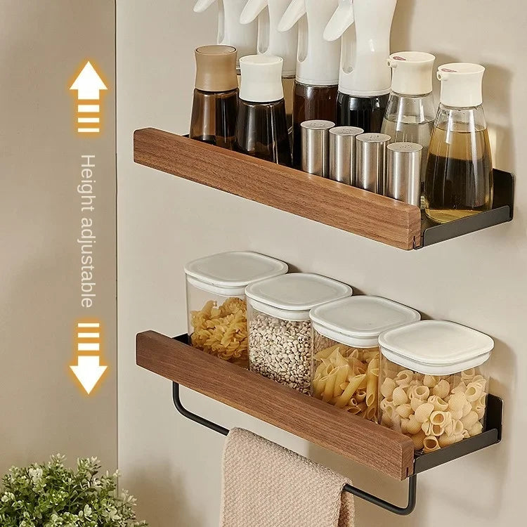 Wooden Wall-Mounted Kitchen Rack