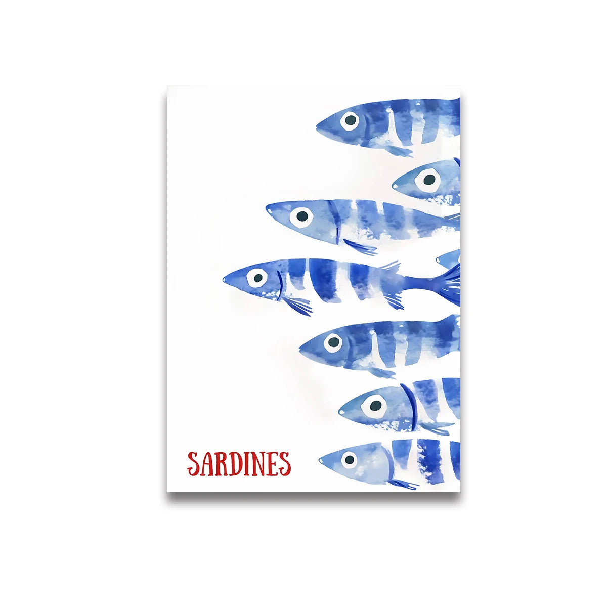 Blue Sardine Canvas Poster