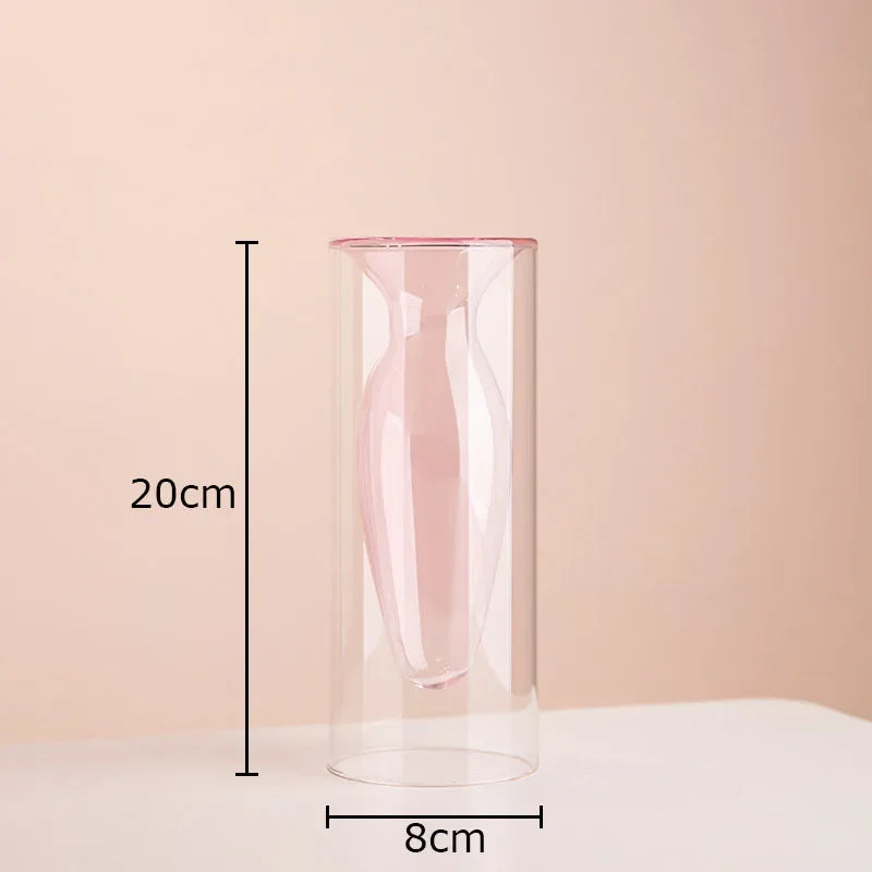 Multicolour Transparent Glass Vase