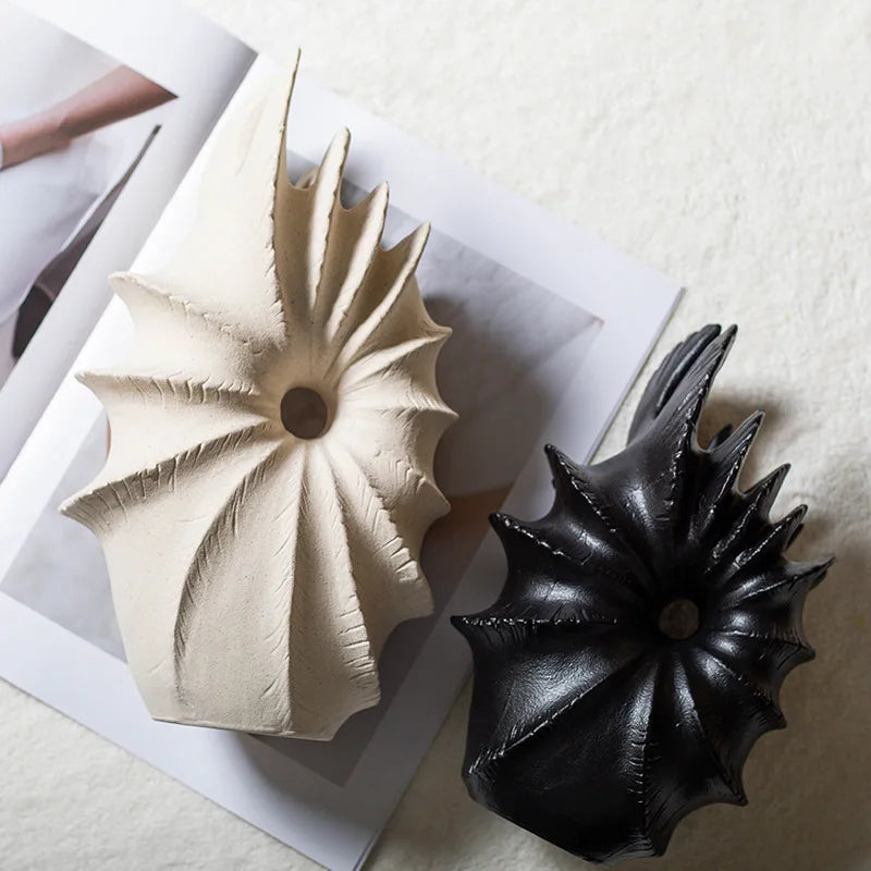 Ceramic Conch Vase for Decor