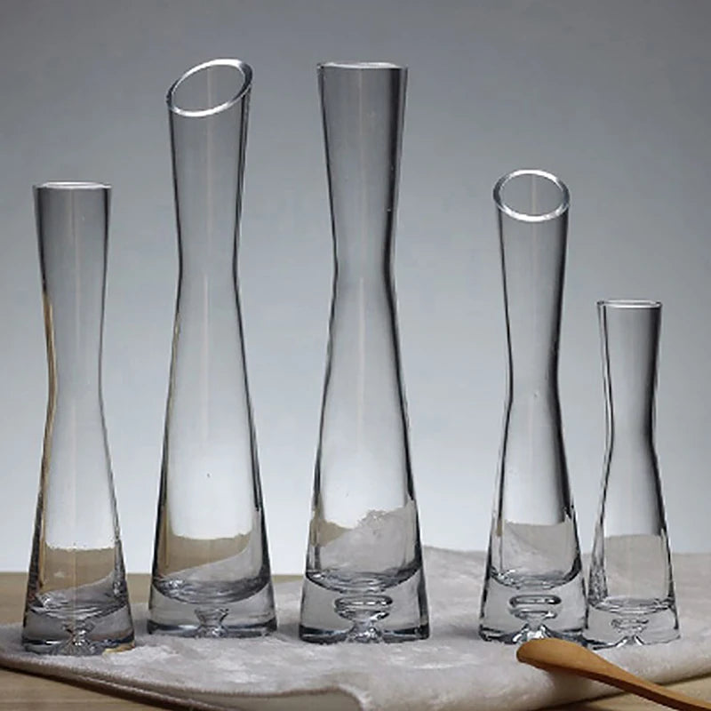 Transparent Glass Flower Vase