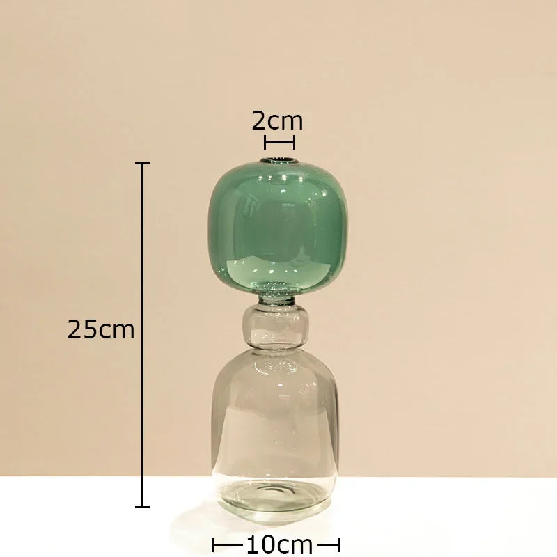 Multicolour Transparent Glass Vase