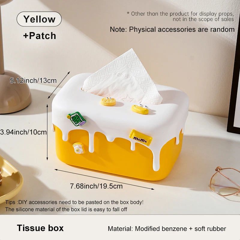 Cream Cake Tissue Box Decor
