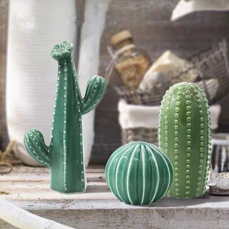 Handicraft Ceramic Cactus Ornament