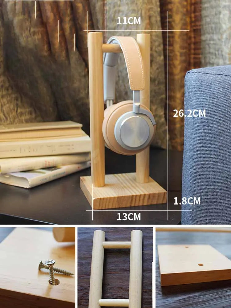 Solid Wood Headphone Stand Mount