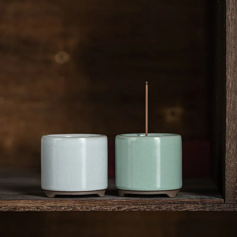 Handcrafted Ceramic Crackle Incense Holder