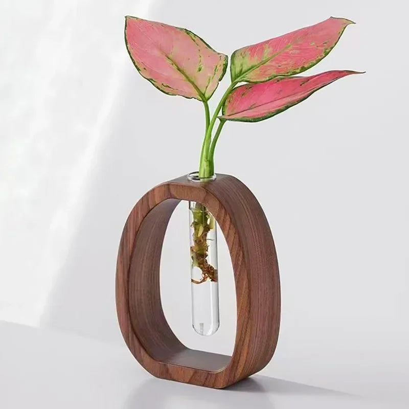 Walnut Wood Flower Stand Vase