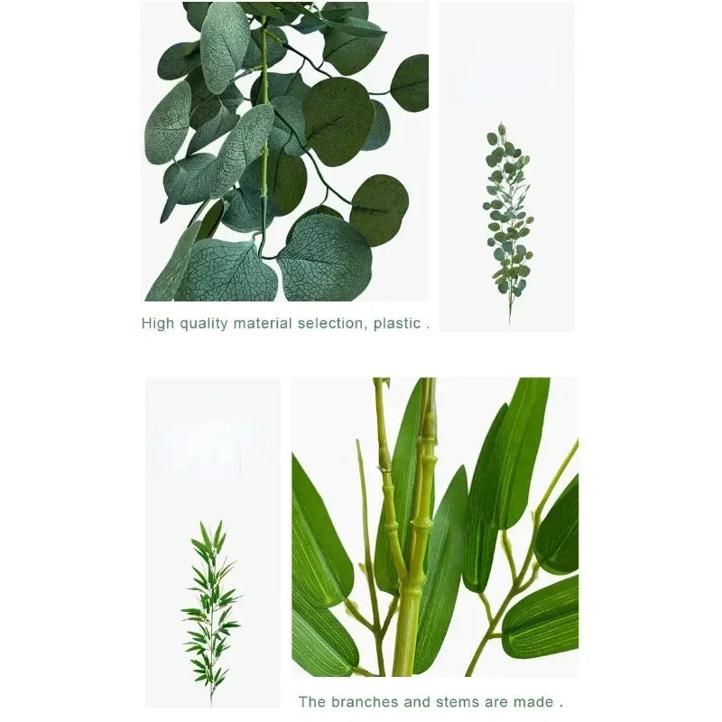Artificial Eucalyptus and Bamboo Leaves