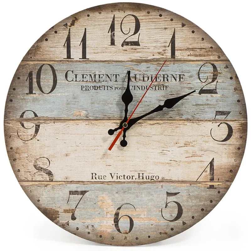 Vintage 12 Inch Wood Wall Clock