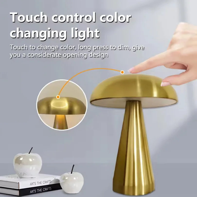 Rechargeable Ambient Mushroom Table Lamp