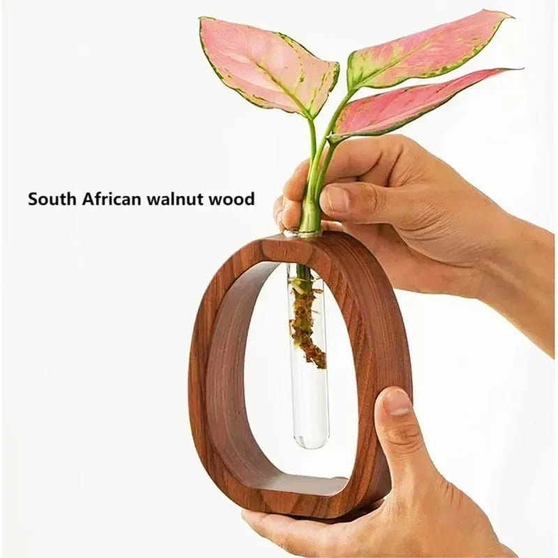 Walnut Wood Flower Stand Vase
