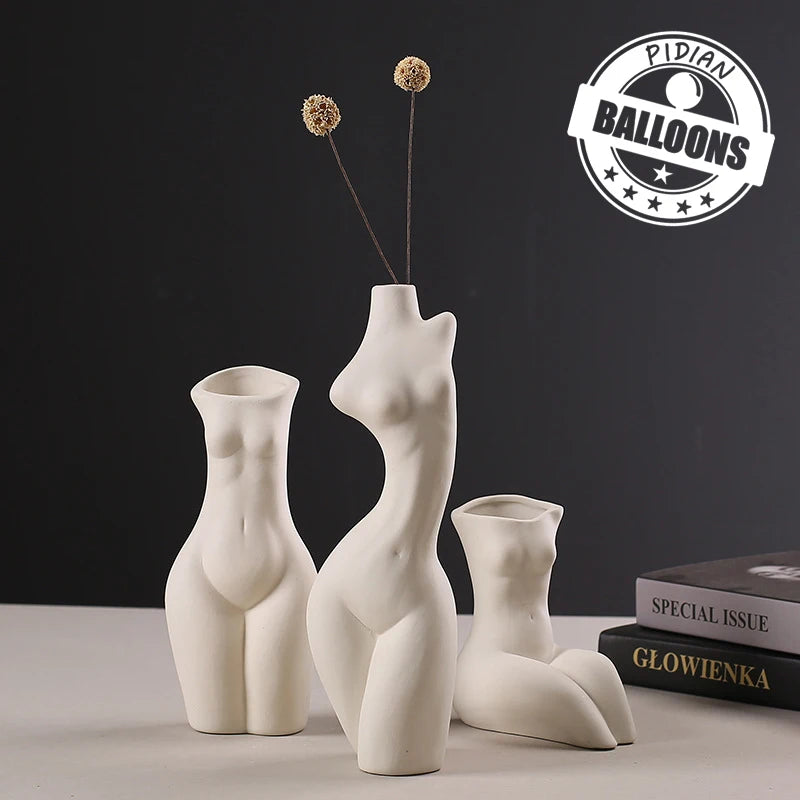 White Porcelain Ceramic Tabletop Vase