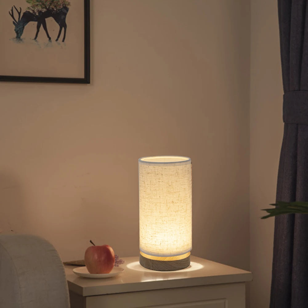 Solid Wood LED Table Lamp for Bedroom