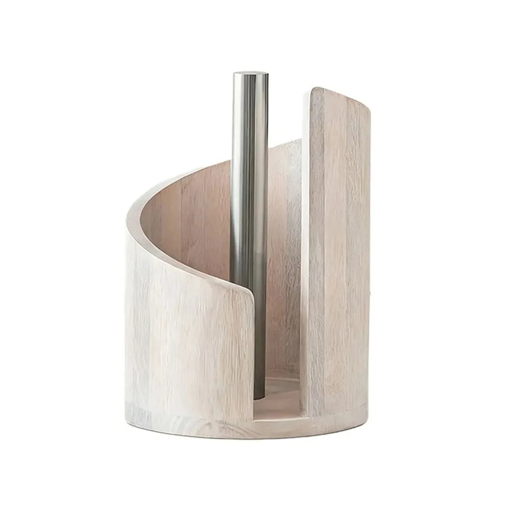 Beige Wood Paper Towel Holder