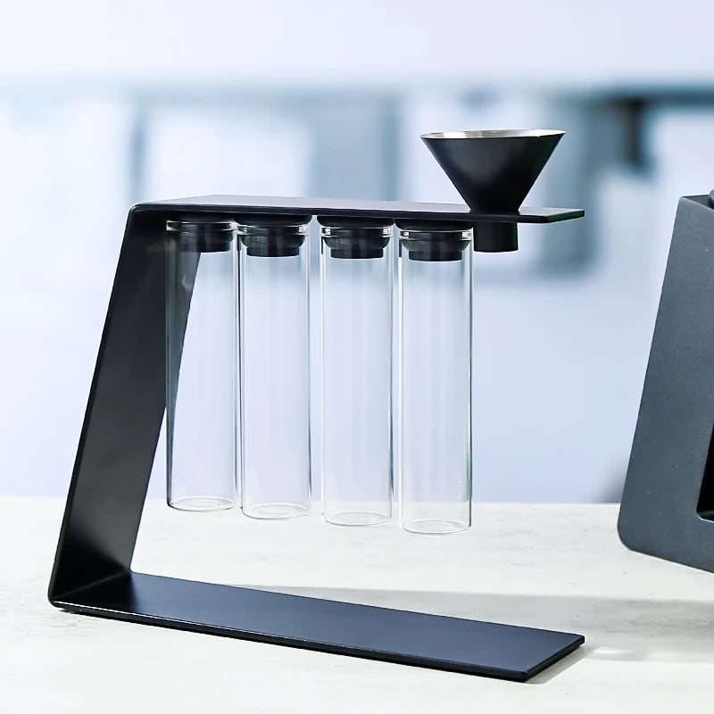 Magnetic Coffee Bean Storage Glass Tubes Display Rack