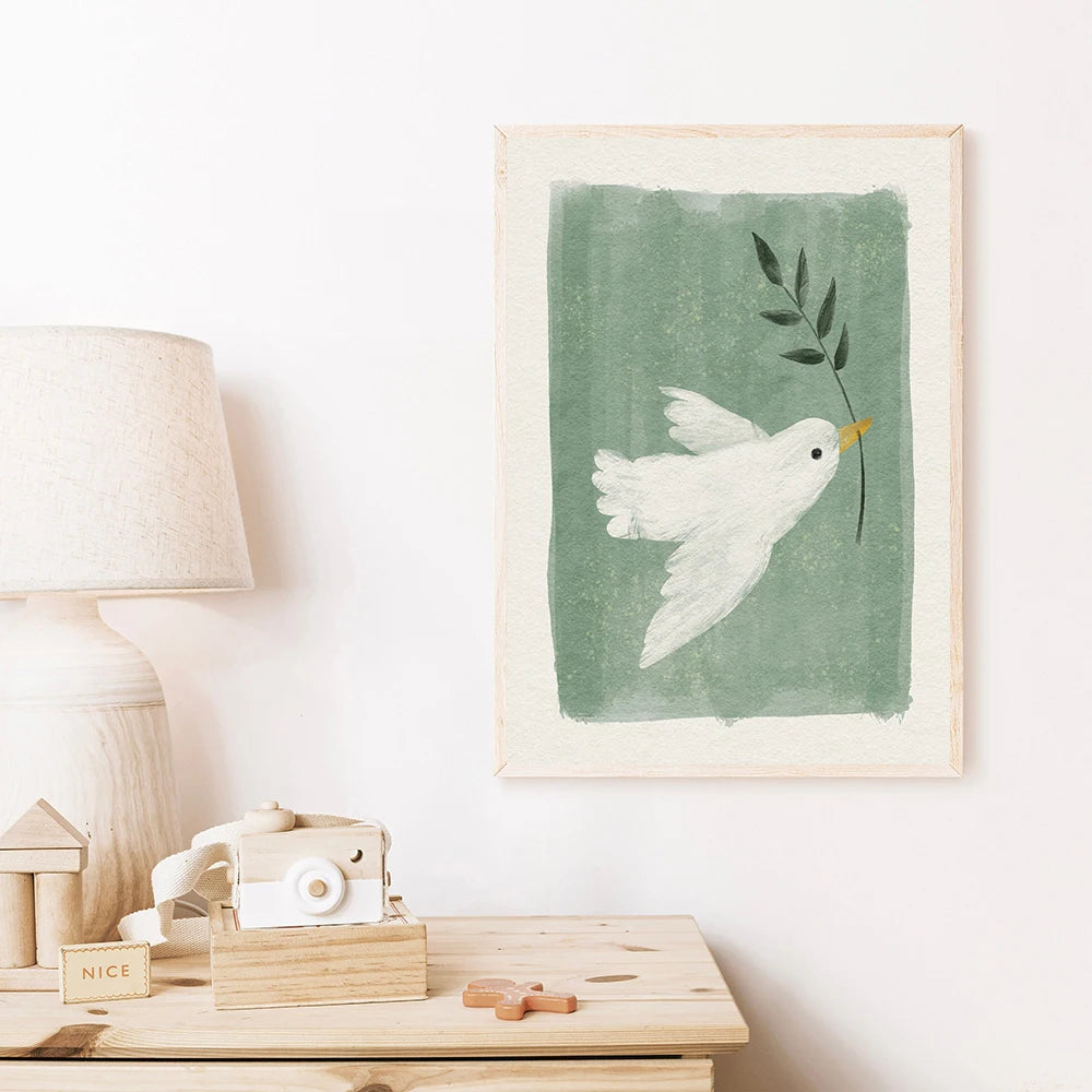 Minimalist Peaceful Nursery Illustration