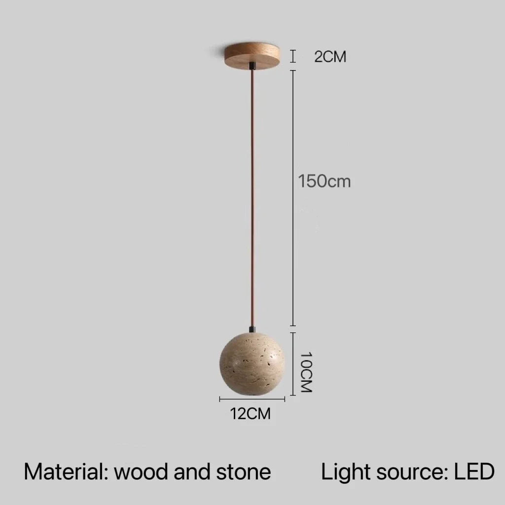 Modern Japanese Stone Pendant Lamp
