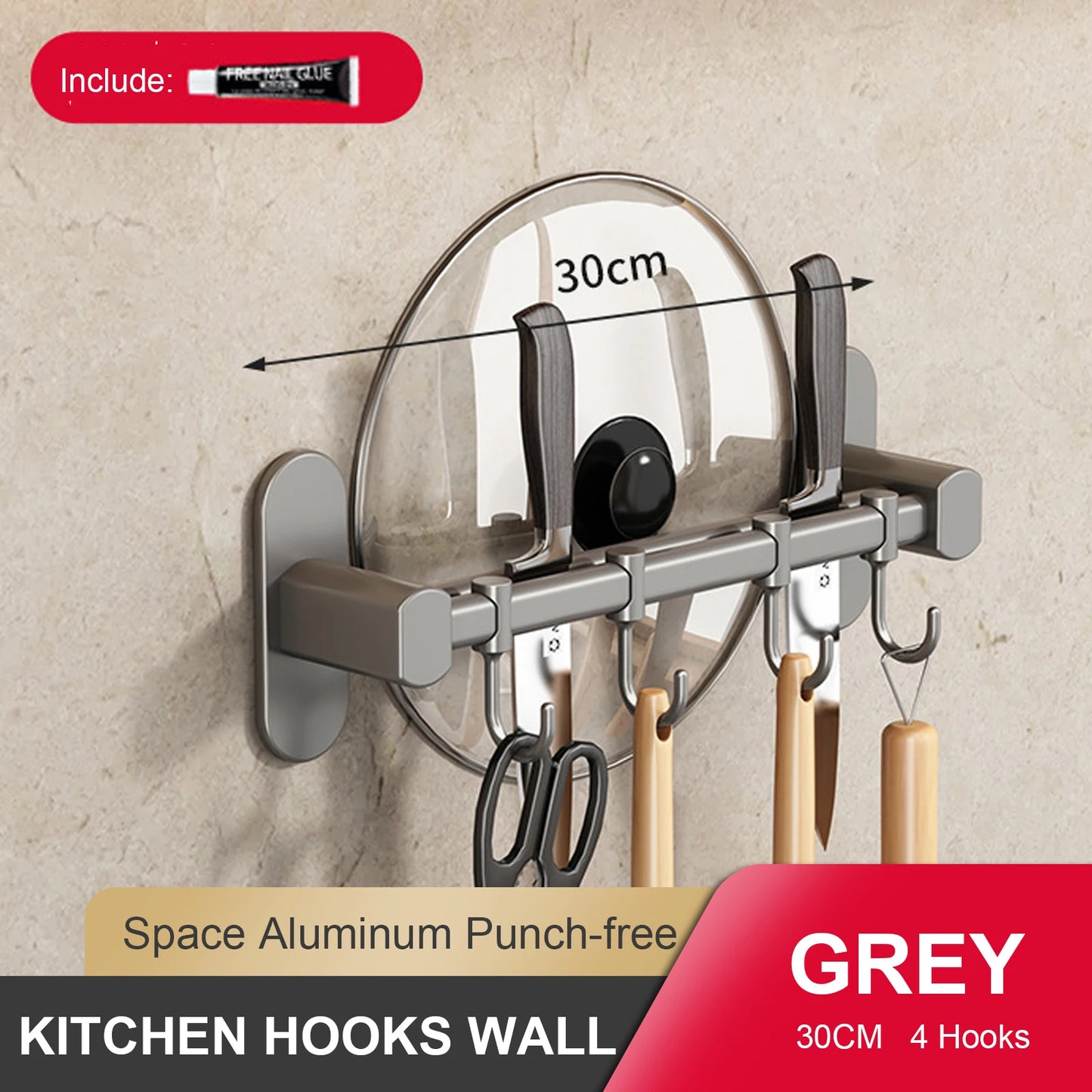 Wall Mounted Kitchen Hook Rack