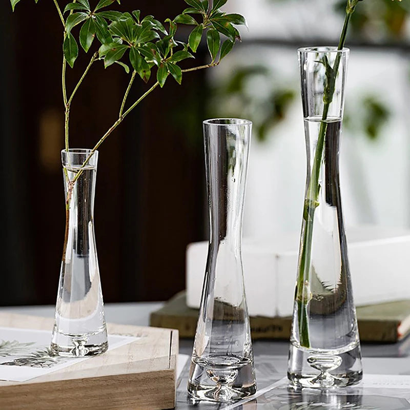 Transparent Glass Flower Vase