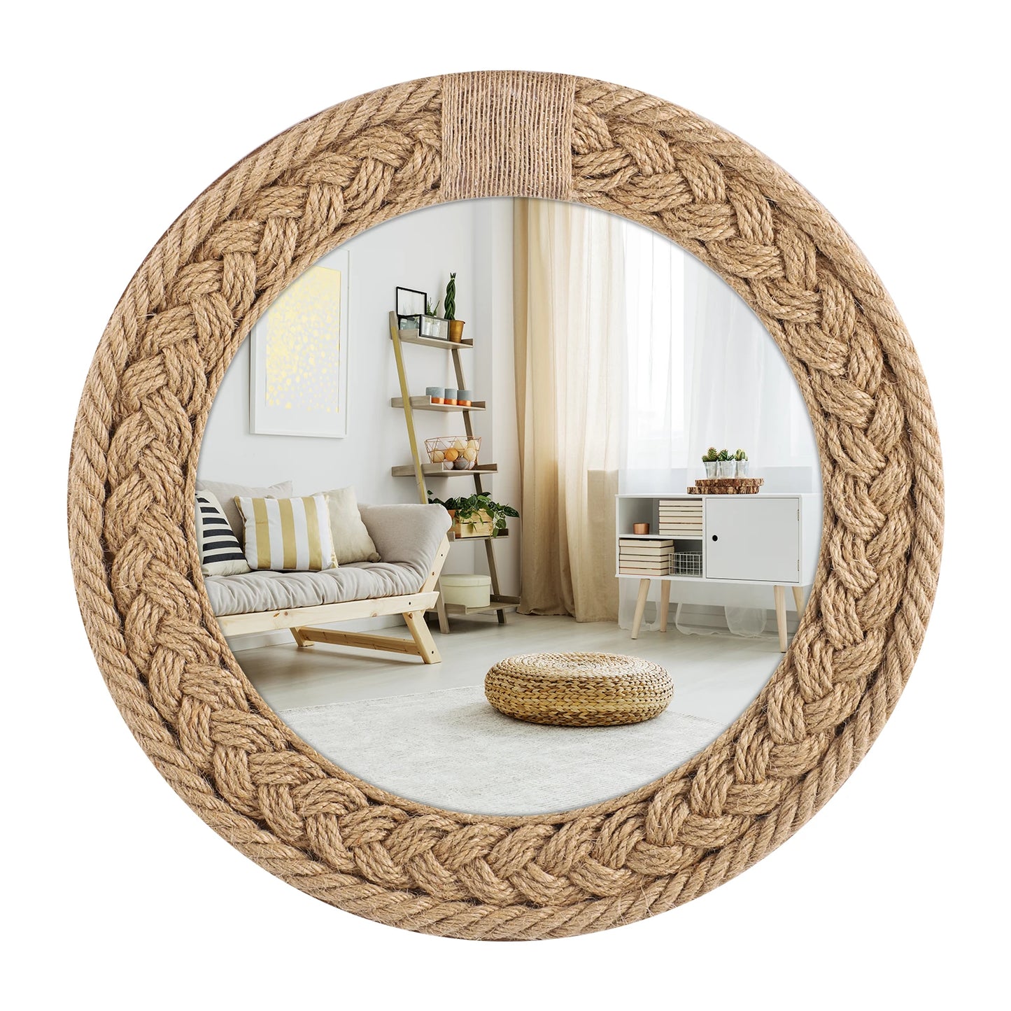 Hand-Woven Nordic Hanging Mirror