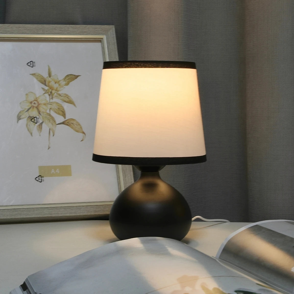Modern Linen Art Table Lamp