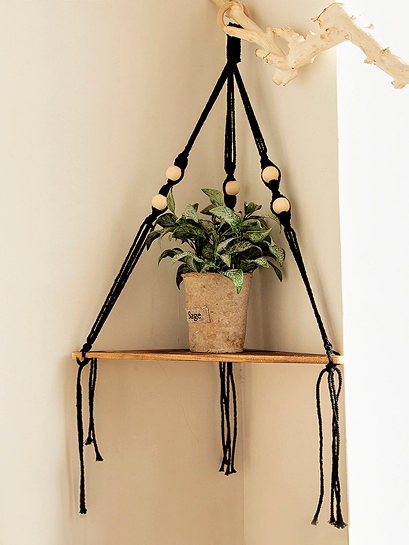 Wooden Corner Shelf - Wall Organizer