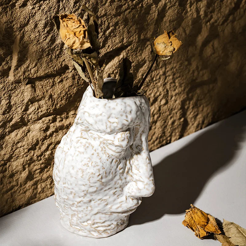 Creative Abstract White Face Vase