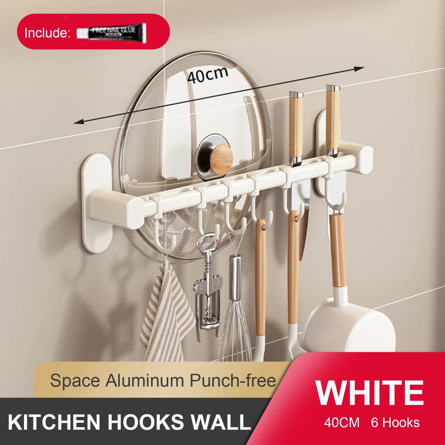 Wall Mounted Kitchen Hook Rack