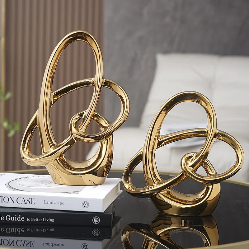 Ceramic Geometric Line Sculpture